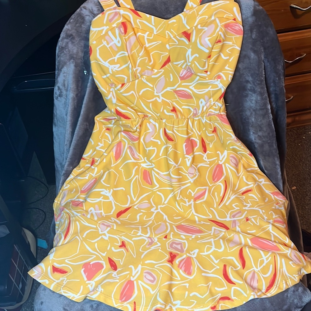 yellow short summer dress